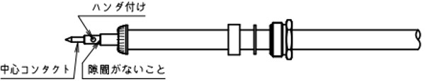 中心コンタクトを半田付け