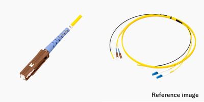 平型(V溝付) 2芯 MUコネクタ付き光ファイバーケーブル