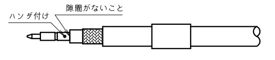 中心コンタクトを半田